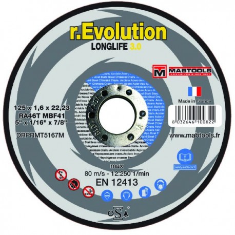 Disque à tronçonner 125x1.6x22.2 R-évolution acier inox