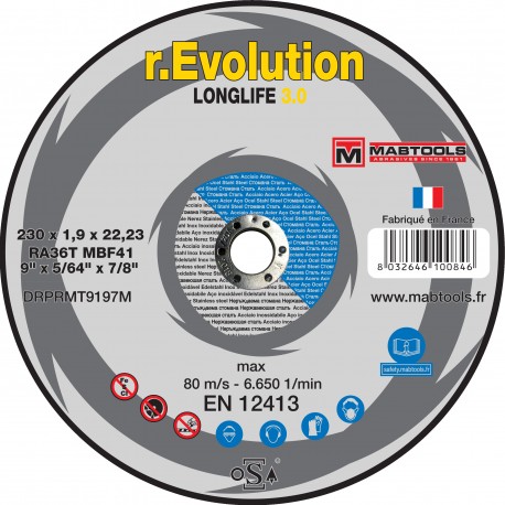 Disque à tronçonner acier-inox 230x1.9x22.2  R.EVOLUTION