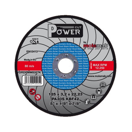 Disque acier inox 125x3.2x22.2 POWER