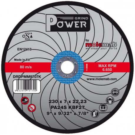 Disque à meuler 230x7x22.2 POWER Acier inox